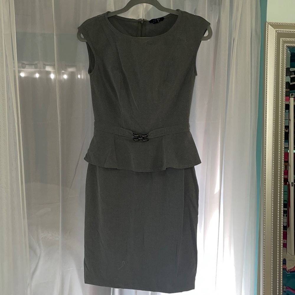 Gray peplum dress